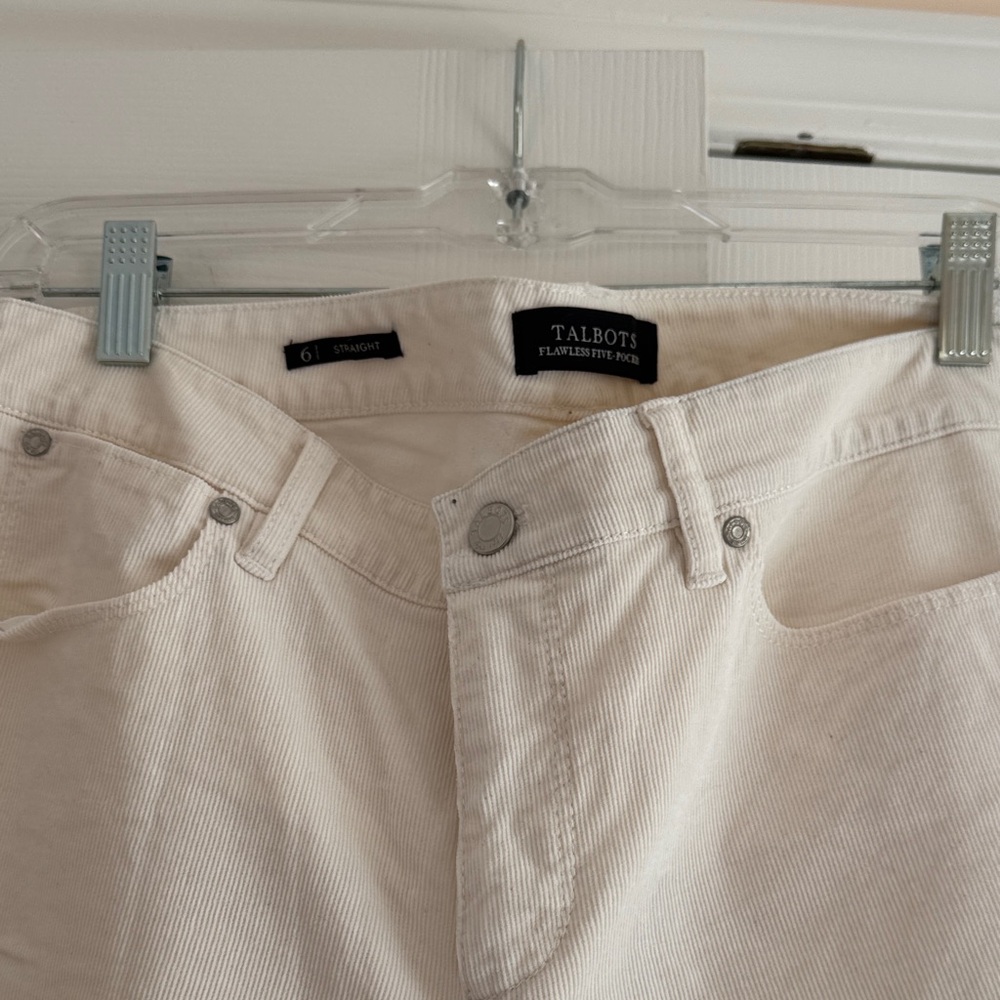 Talbots Ivory Corduroy Trousers
